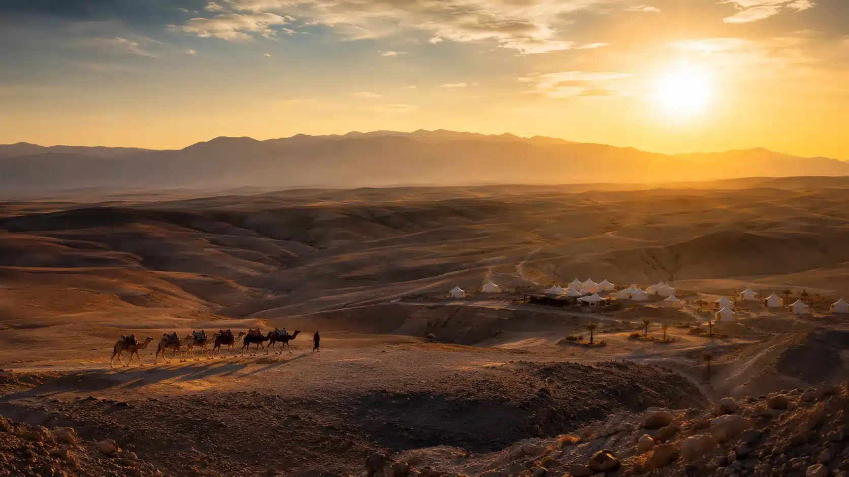 Agafay Desert excursion with quad and camel ride near Marrakech