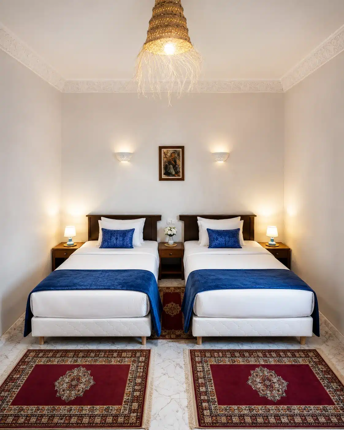 Twin room at Riad Qodwa near Marrakech